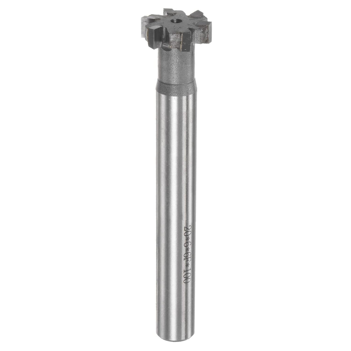 T-Slot Milling Cutters, 6mm Depth 20mm Cutting Dia 12mm Shank Tungsten Carbide Tip 6 Flutes T Slot End Mill for Stainless Steel Copper Aluminum