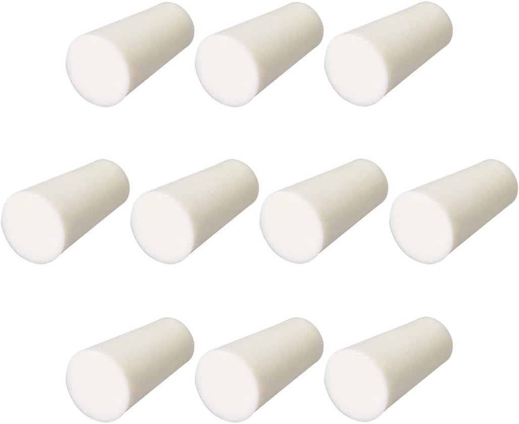 12-17mm Beige Drilled Silicone Stopper Plugs for Flask Test Tube Stopper 10pcs