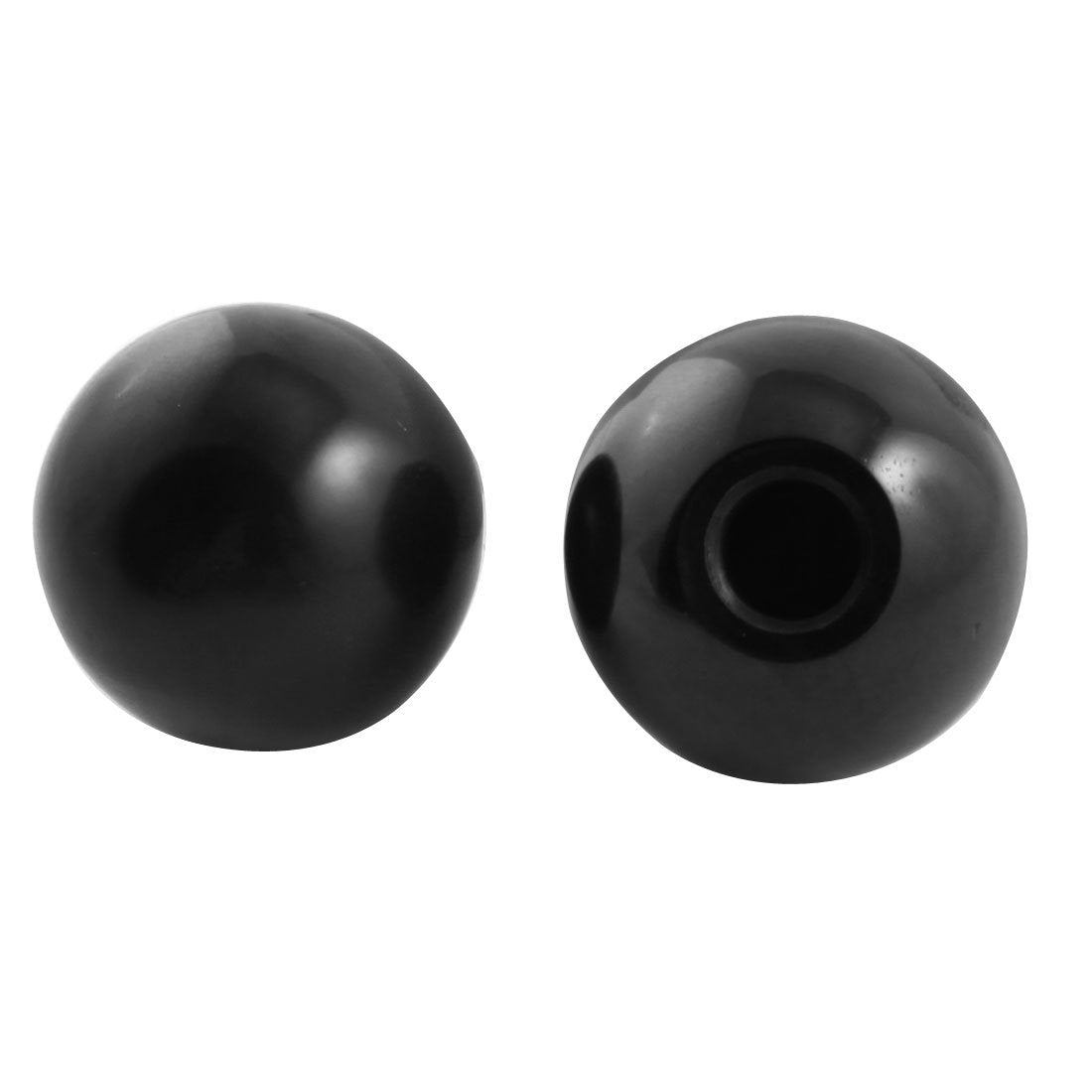 2pcs 50mm Dia Plastic Ball M16 Threaded Blind Hole Handling Knob Black