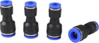 4pcs Push to Connect Fittings Tube Connect 25/64" to 5/16" OD Reducing Straight Union Push Fit Fittings Tube Fittings Push Lock Blue