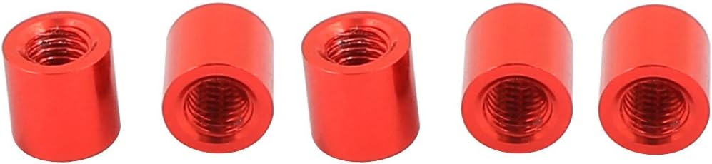 5 Pcs M3 x 5mm Round Aluminum Column Alloy Standoff Spacer Stud Fastener for Quadcopter Red