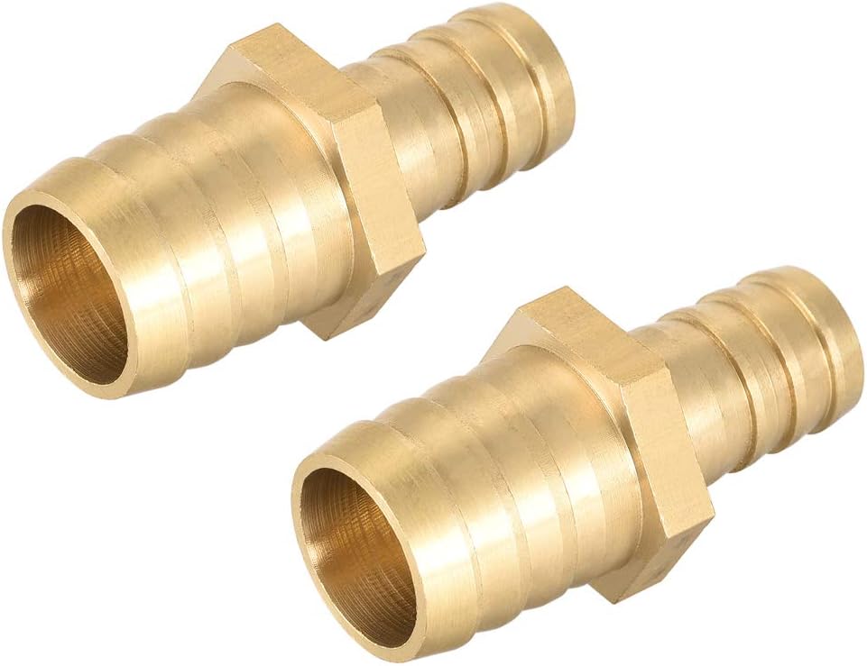 Straight Brass Barb Fitting Reducer, Fit Hose ID 21mm to 15mm 2pcs