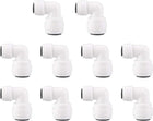 10pcs Elbow 1/4 Inch Tube OD to 3/8 Inch Tube OD Quick Connect Tube Fittings Water Purifiers Push in to Connector Filter Tubing Hose Pipe Joint for RO Reverse Osmosis System
