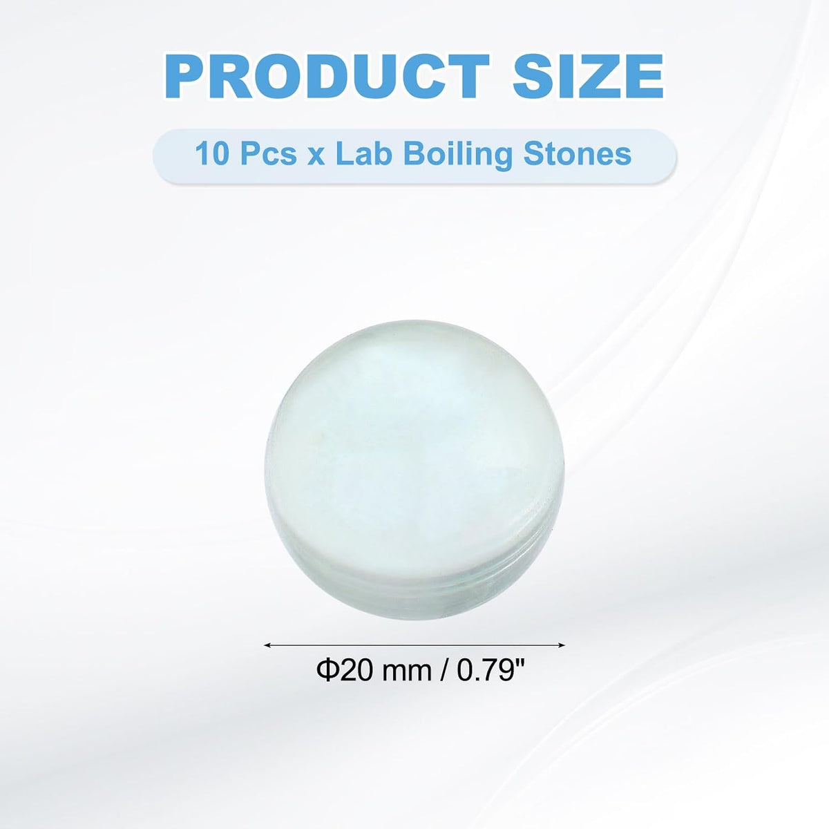 10Pcs 20mm Lab Boiling Stones, Solid Round Clear Glass Boiling Beads, High Precision Soda Lime Glass Beads for Bottle Shaking Mixing Laboratory Experiments