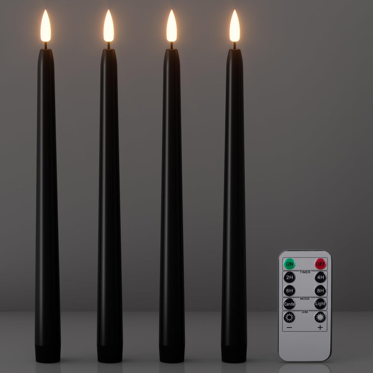LinkMejor Velas Taper sem Chama de Halloween Pretas com Controle Remoto e Cronômetro