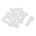 Hexagon M12 x 30mm Nylon Plastic Screw Threaded Pack of 10PCS RoHS