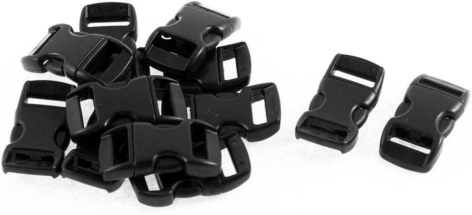 LinkMejor Plastic Webbing Strap Backpack Side Release Buckles 11mm 12pcs Black