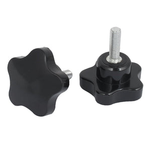a15072100ux0159 50 mm Star Head M8x25 mm Male Thread Screw on Clamping Knob Black Pack of 2