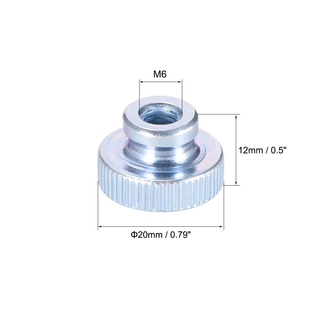 Butoane degete filetate, 5Pcs M6x1mm Bujii Rotunde din Fier pentru Părți de 3D Printer, Ton Argintiu