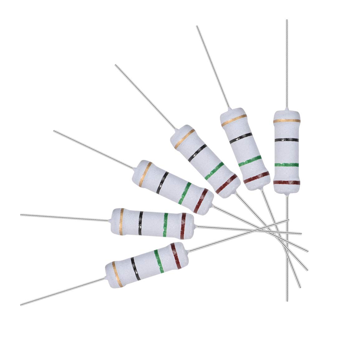 30Pcs 15 Ohm Resistor, 2W 5% Tolerance Metal Oxide Film Resistors, Axial Lead, Flame Proof for DIY Electronic Projects and Experiments