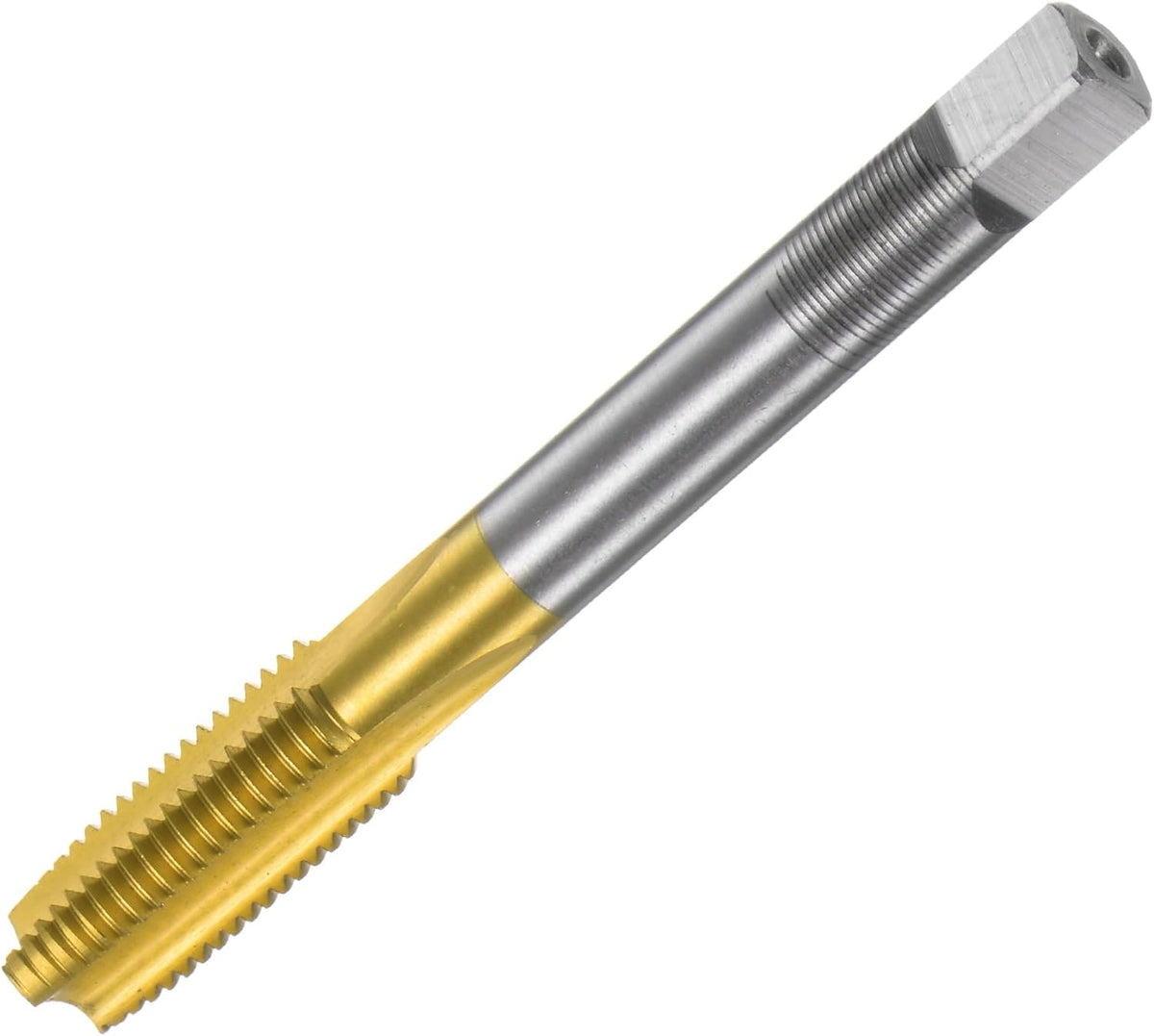 Metric Thread Tap M10 x 1.25 H2 Titanium Coated M35 High Speed Steel Straight Flute Screw Thread Milling Machine Taps Threading Tapping Repair Tool
