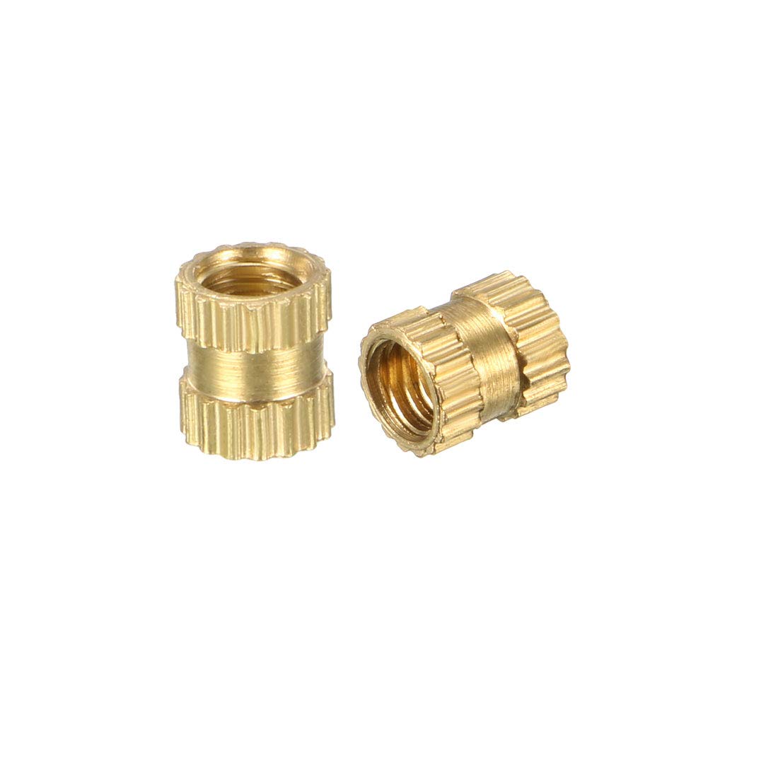 Knurled Insert Nuts - 200Pcs M3 x 5mm Length x 4mm OD Female Thread Brass Threaded Insert Embedment Nut for 3D Printer