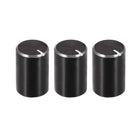 3pcs Potentiometer Knob Knurled Shaft Black Aluminum 6mm Shaft Dia. Rotary Knob 10mmx15mm Volume Control Knob