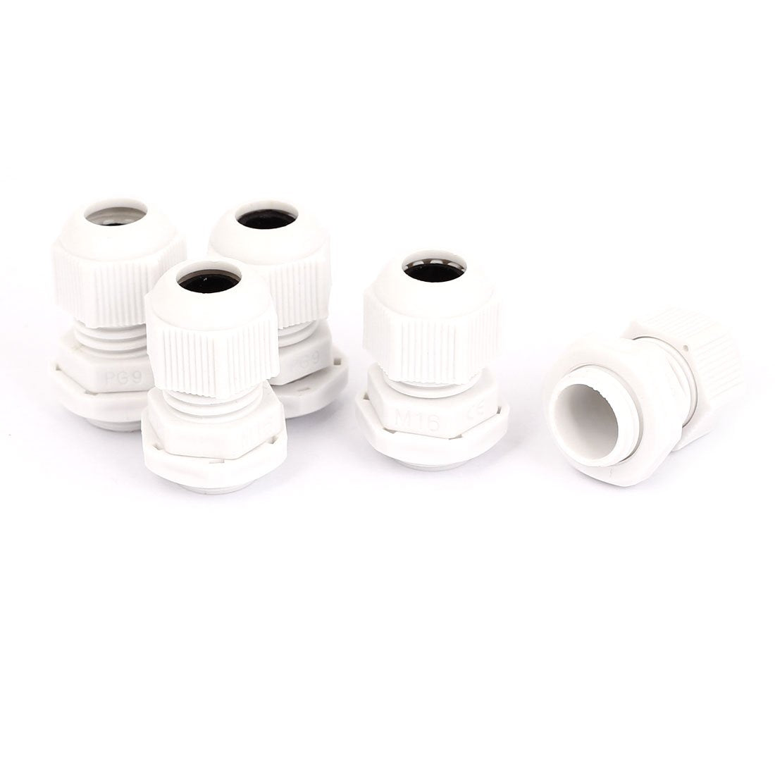 PG9 3.5-8mm Range Cord Cable Glands Connector M16 Dia 5 Pcs White
