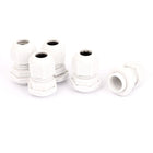 PG9 3.5-8mm Range Cord Cable Glands Connector M16 Dia 5 Pcs White
