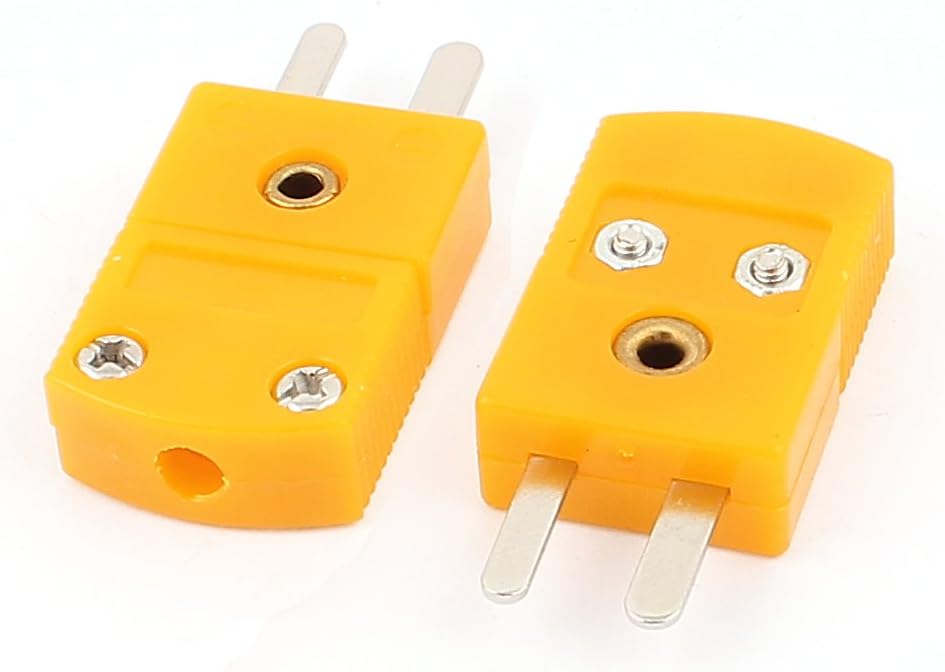 Male K Type Thermocouple Wire Temperature Probe Connector 2 Pcs