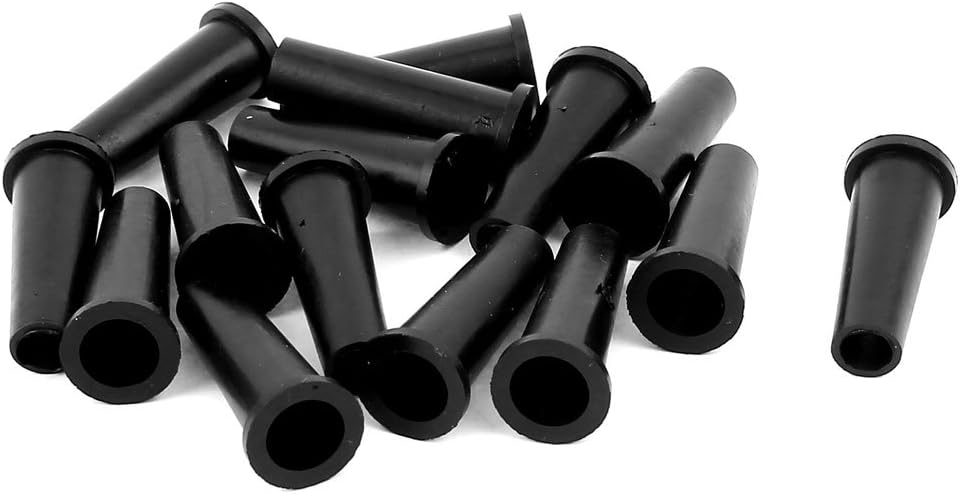 15 Pcs 31x9x7.5mm Strain Relief Cord Boot Protector Cable Hose Black