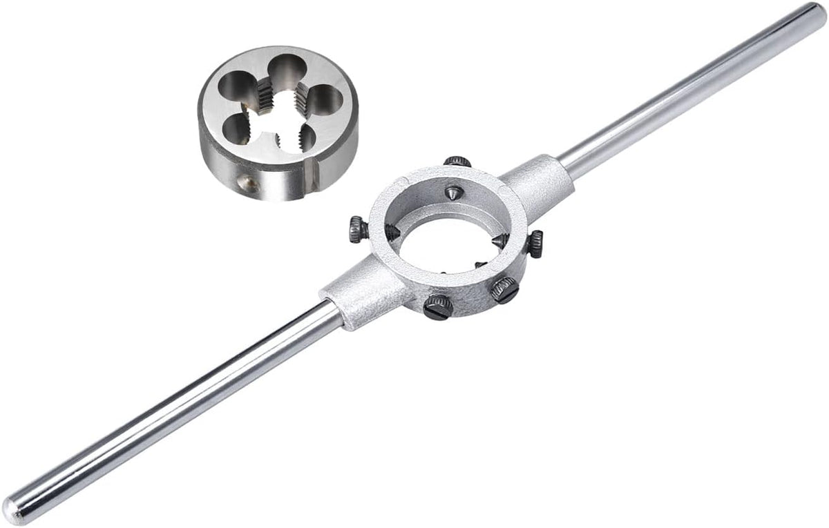 Round Die Stock Handle Wrench Holder 38mm Dia M12-M14 Metric & Round Die M16 x 1.5 38mm OD Machine Thread Threading