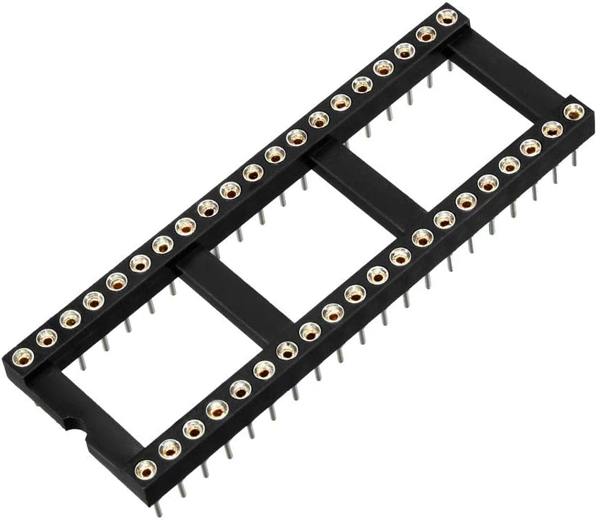 10pcs DIP IC Chip Socket Adaptor 2.54mm Pitch 15.2mm Row Pitch 2 Row 40 Round Pins Soldering