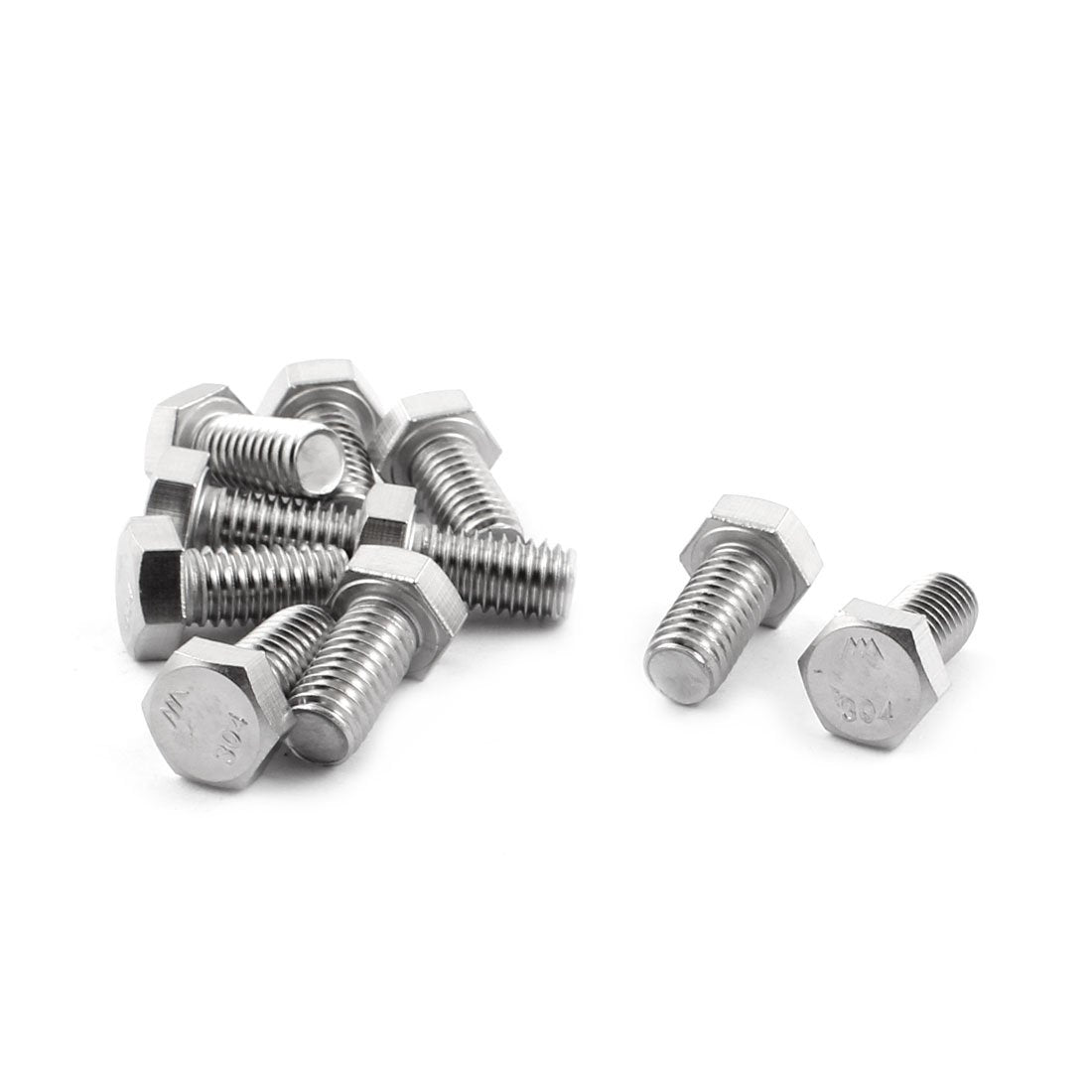 a14103100ux0081-DM Full Thread Hex Head Screw Bolt, Stainless Steel, 3/8"-16 x 3/4" Size (Pack of 10)