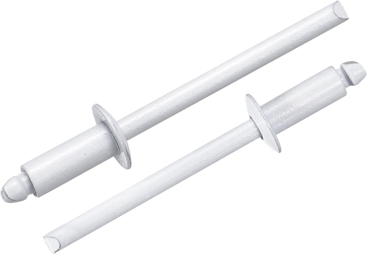 50Pcs 5/32"x3/8" Aluminum Dome-Head Blind Rivets, Open-End Type Blind Rivets for DIY, Sheet Metal, Automotive Repairs, Furniture, Boat, and Duct Work (White)