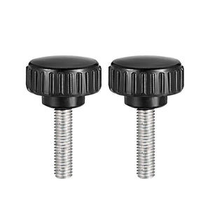 M8 x 30mm Metric Male Thread Knurled Clamping Knobs Grip Thumb Screw on Type Plastic Threaded Hand Bolt Knobs Black 2 Pcs