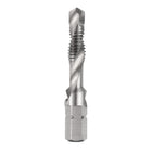 Combination Drill and Tap Bits, Metric M6 x 1 Thread 1/4" Hex Shank 4341 High Speed Steel Threading Screw Taps Machine Drilling Tapping Tool Kit