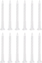 15 Pcs Epoxy Tubes Static Mixer, 4.06-inch Plastic Resin Mixing Nozzle Pointed Tip for AB Glue Adhesive Gun Applicator 50mL Cartridges, White