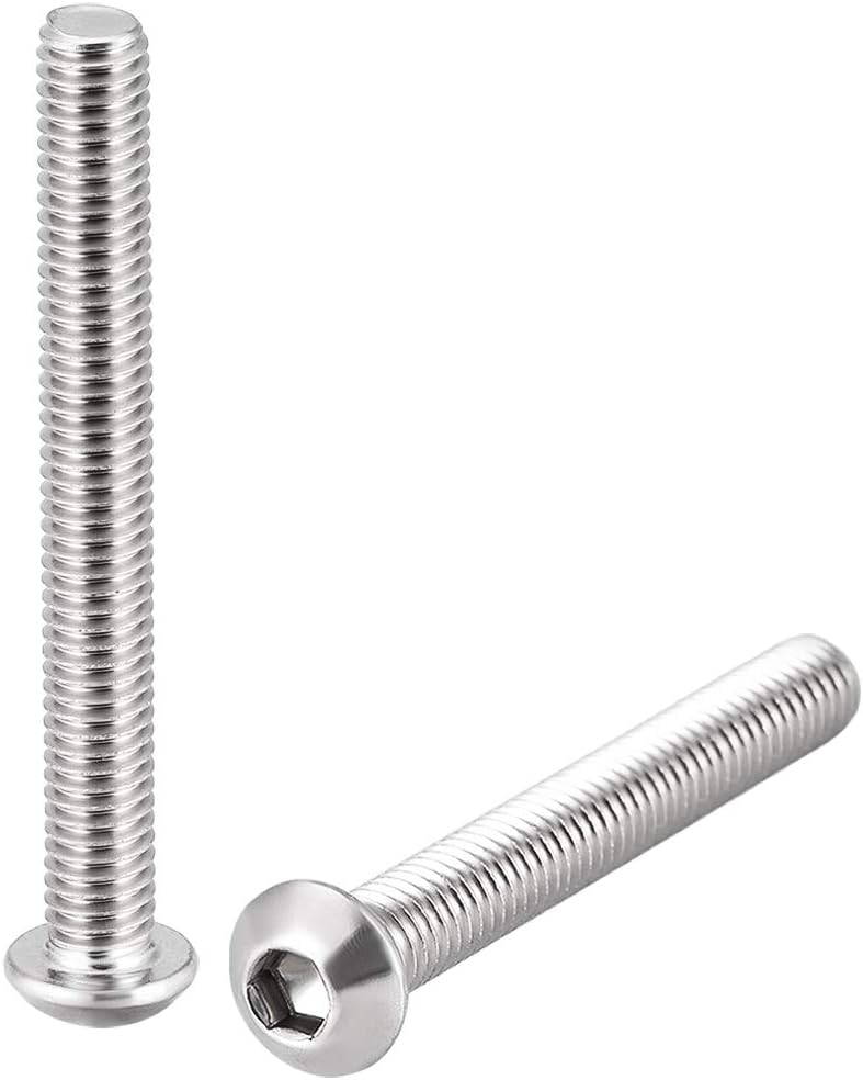 M6x50mm Machine Screws Hex Socket Round Head Screw 304 Stainless Steel Fasteners Bolts 20pcs