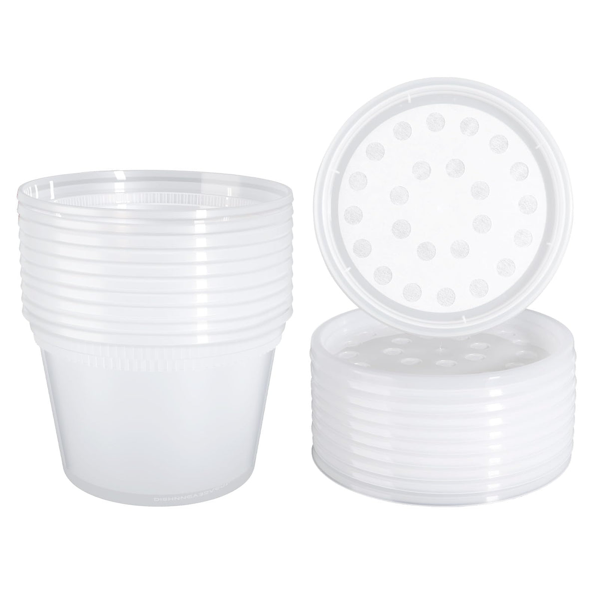 LinkMejor Deli Cups com tampas de tecido com ventilação, 16 oz, 10 unidades
