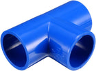 25mm Slip Tee PVC Pipe Fitting T-Shaped Coupling Connector Blue 10 Pcs