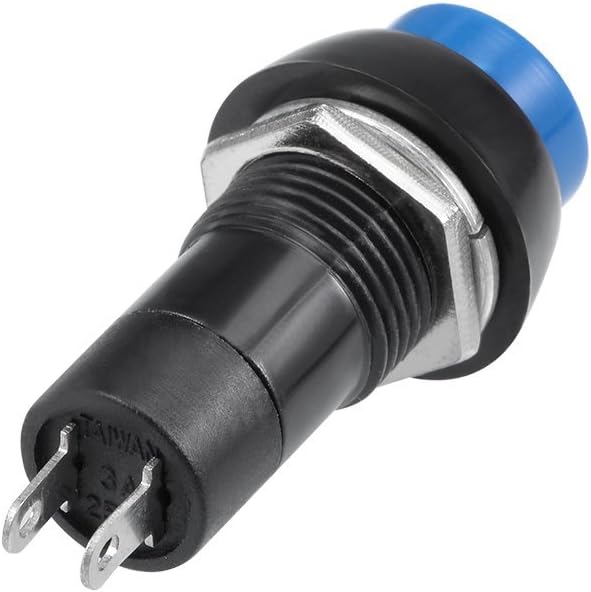 5Pcs,12mm Blå Tillfällig Tryckknapp Cirkel Platt Knapp PBS-11 SPST NEJ