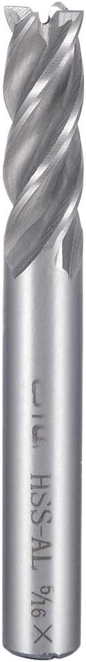5/16" Cutting HSSAL Spiral Drill Bit Straight End Mill Cutter 4 Flute with 5/16" Shank