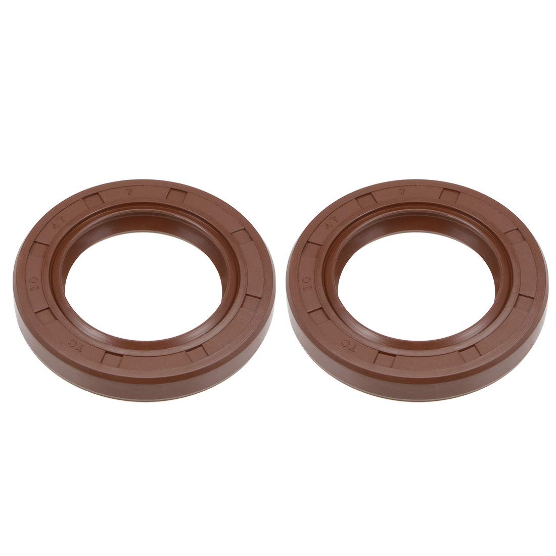Oil Seal 30mm Inner Dia 47mm OD 7mm Thick Fluorine Rubber Double Lip Seals 2Pcs