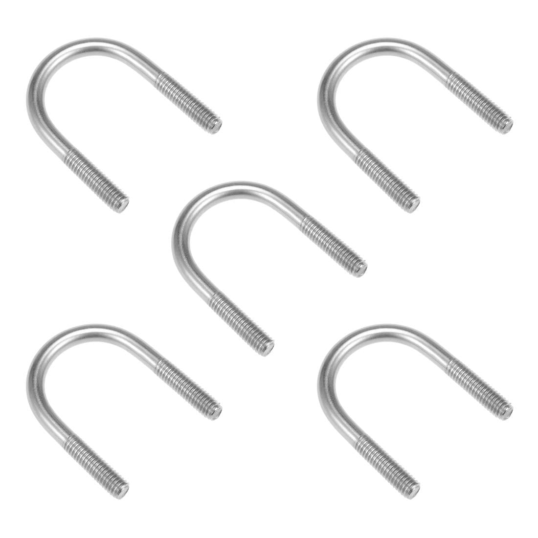 U-Bolts 5pcs 1.42"(36mm) Inner Width 60mm Length M8-1.25x60mm 304 Stainless Steel U-Bolt Fastener for 33mm Pipe Dia