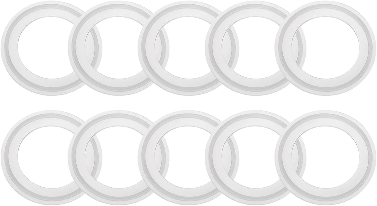 10Pcs Silicone Sanitary Gasket 2" Tri-Clover O-Ring Sealing Gasket Ring Washer Fits OD 64mm Sanitary Pipe Weld Ferrule, White