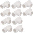 Water 25mm Inner Dia T Type 3 Way PVC Pipe Fitting White 10pcs