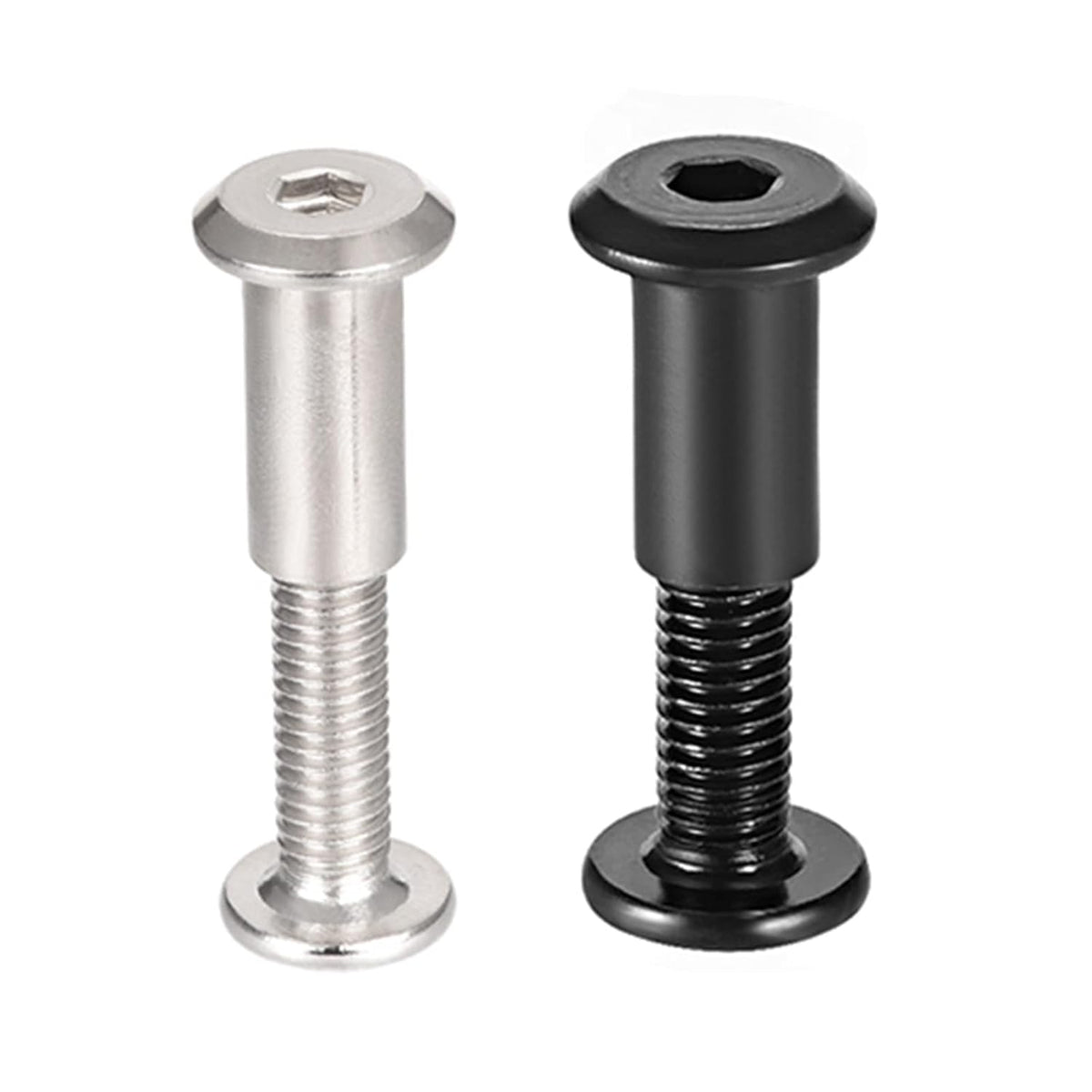 Screw Post, Male M6x30mm Silver Tone and Black Binding Bolts Carbon Steel Total 20 Sets