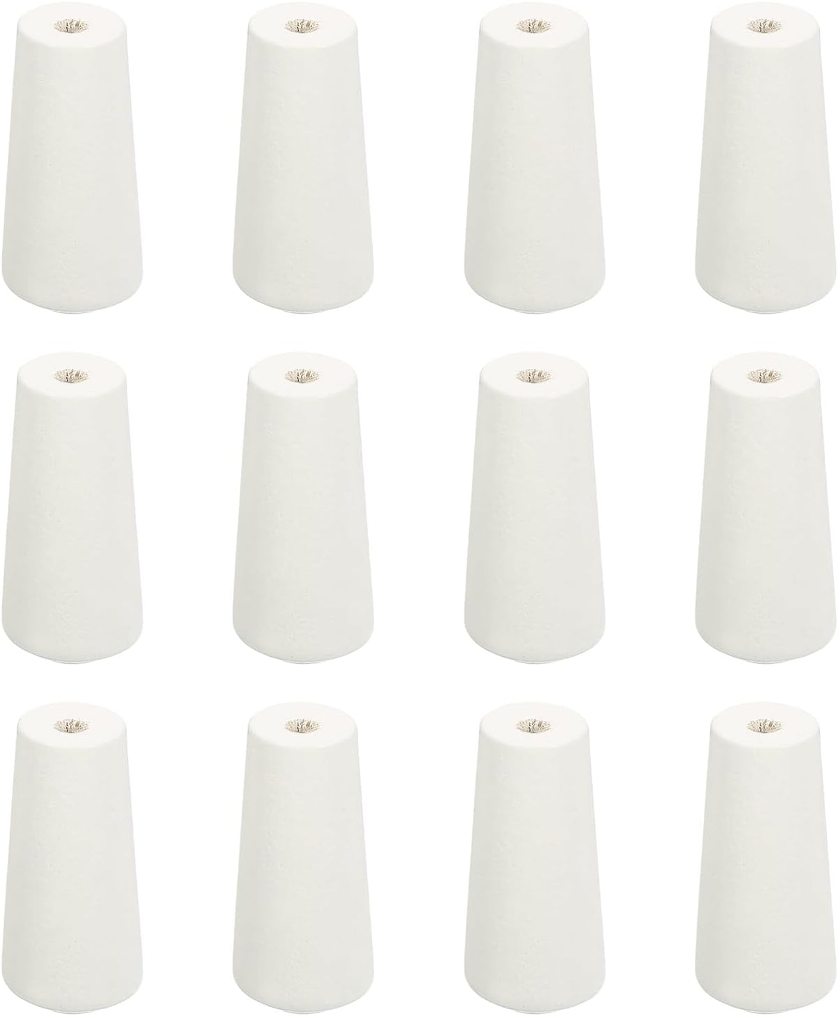 LinkMejor Cord Knobs, White Wooden Cord Tassel Drops Pull End Pendant for Window Blinds Shade Curtain Craft, 1.4x0.6 12Pcs
