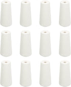 LinkMejor Cord Knobs, White Wooden Cord Tassel Drops Pull End Pendant for Window Blinds Shade Curtain Craft, 1.4x0.6 12Pcs