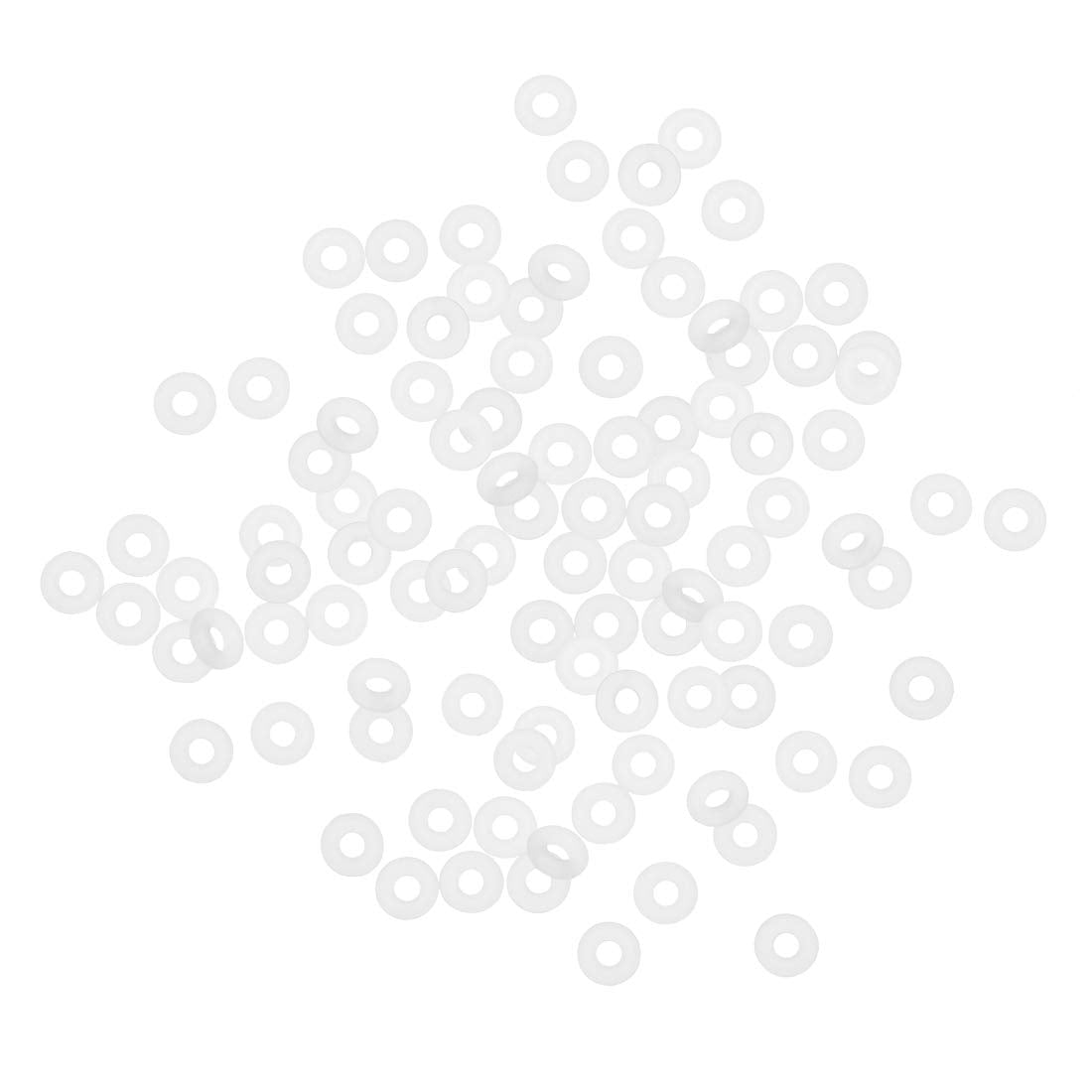 LinkMejor Silicone O-Rings, 5mm OD 2mm ID 1.5mm Width VMQ Seal Gasket for Compressor Valves Pipe Repair, White, Pack of 100