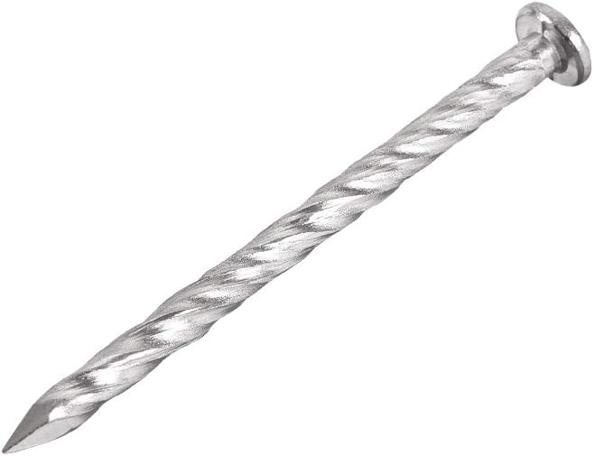 Spiral Deck Nails Stainless Steel Nail Spiral Shank 51mmx3mm(LxD), 50 Pcs