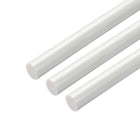 Plastic Round Rod,3/8 inch Dia 20 inch Length, White FRP Fiberglass Round Rod Engineering Plastic Bar 3pcs