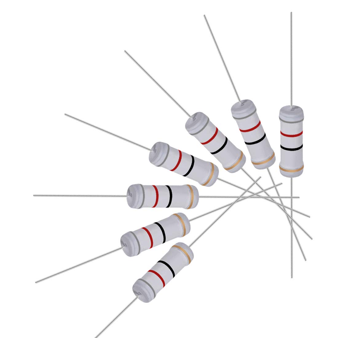 20Pcs 82 Ohm Resistor, 3W 5% Tolerance Metal Oxide Film Resistors, Lead, Flame Proof for DIY Electronic Projects and Experiments