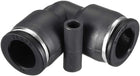 Plastic Elbow Push to Connect Tube Fitting 12mm Tube OD Pneumatic Air Push Fit Lock Fitting Black 2pcs