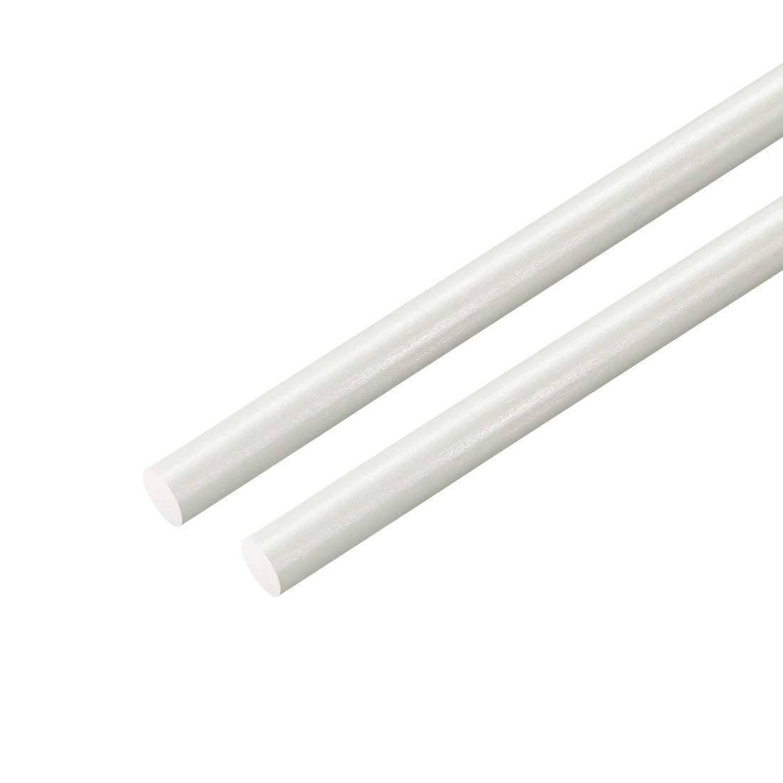 Plastic Round Rod,1/4 inch Dia 20 inch Length,White FRP Fiberglass Round Rod Engineering Plastic Bar 2pcs