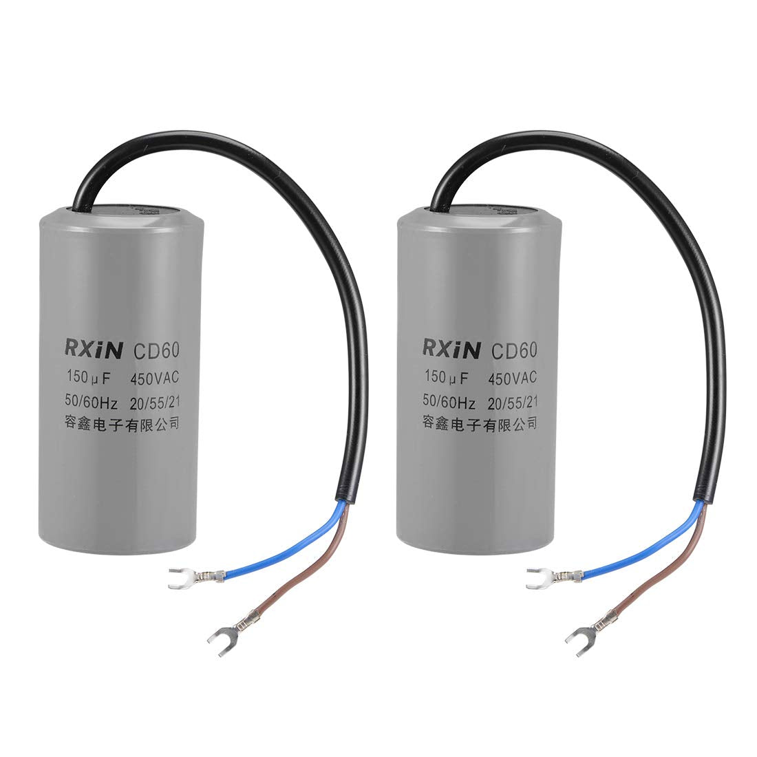 150uf Motor Star Capacitor 150mfd AC 450V for HSingle-Phase 50/60 Hz AC Motor and Fan 2Pcs