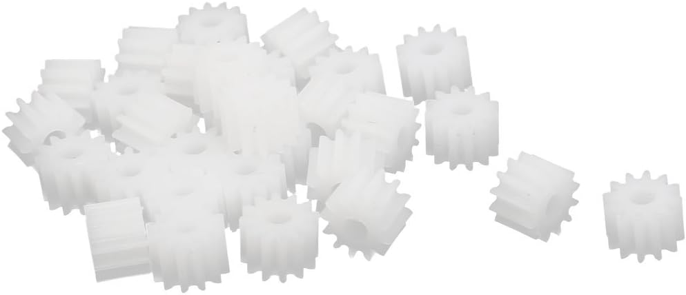 30pcs 12 Teeth 2.35mm Hole Dia Plastic Gear Wheel for Toy Car Motor Shaft