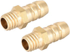 Brass Fitting Connector Metric M6-1 Male to Barb Fit Hose ID 6mm 2pcs
