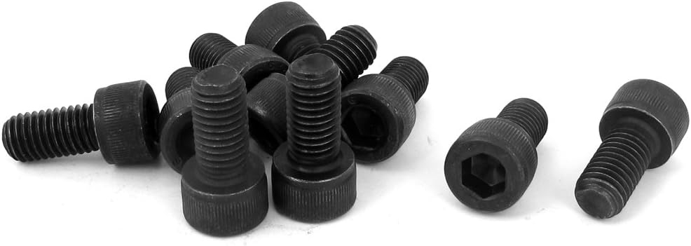 M10x20mm 12.9 Alloy Steel Hex Socket Head Cap Screws Bolts Black 10pcs